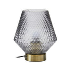Grey Smoked Glass Table Lamp