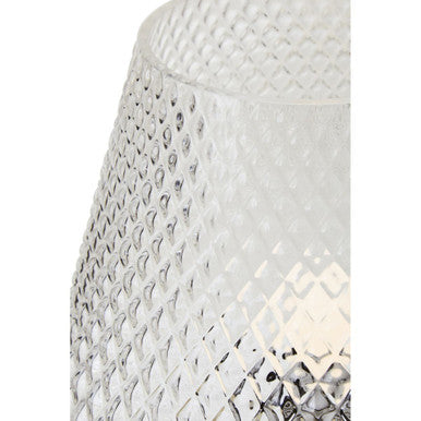 Embossed Clear Glass Table Lamp with Gold Ring Base