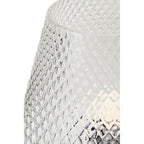 Embossed Clear Glass Table Lamp with Gold Ring Base