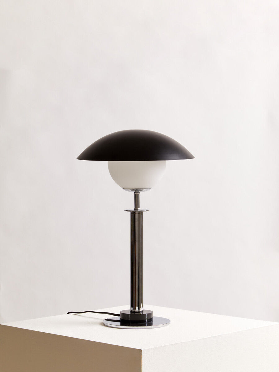 Silver Finish Metal Table Lamp
