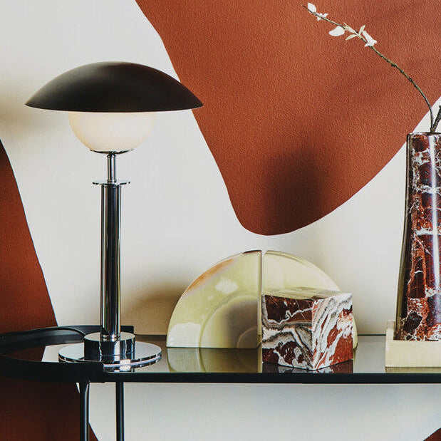 Silver Finish Metal Table Lamp