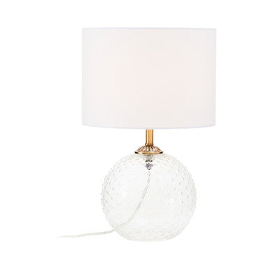 Dotted Clear Glass Table Lamp with Gold Stem