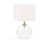 Dotted Clear Glass Table Lamp with Gold Stem