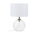 Dotted Clear Glass Table Lamp with Gold Stem