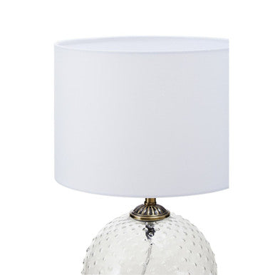 Dotted Clear Glass Table Lamp with Gold Stem