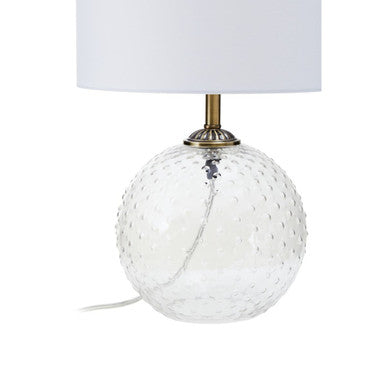Dotted Clear Glass Table Lamp with Gold Stem