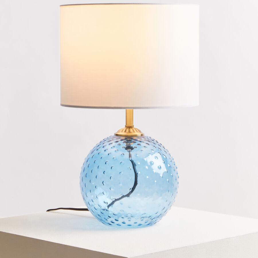 Blue Dotted Glass Table Lamp