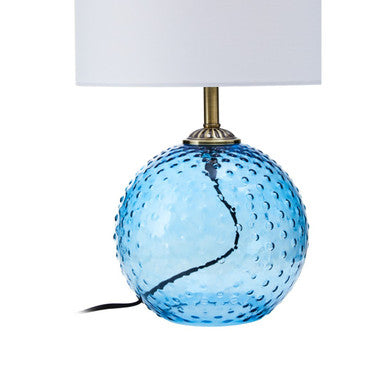 Blue Dotted Glass Table Lamp