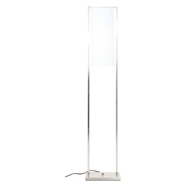 Satin Nickel Floor Lamp with White Cylindrical Shade