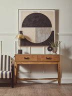 Brushed Brass Table Lamp with Black Marble Base