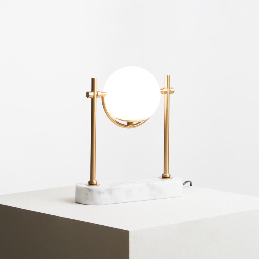 Marble and Gold Orb Table Lamp