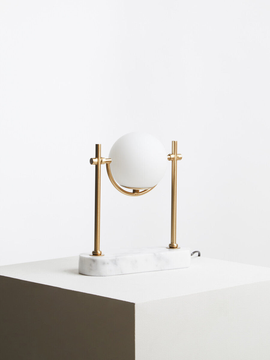 Marble and Gold Orb Table Lamp
