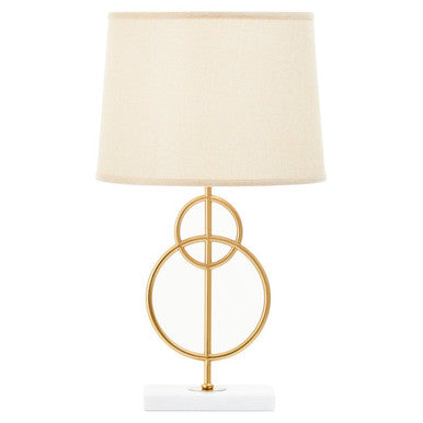 White and Gold Circles Table Lamp