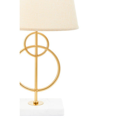 White and Gold Circles Table Lamp