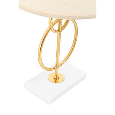 White and Gold Circles Table Lamp