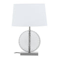 Glass and Brushed Chrome Table Lamp