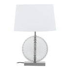 Glass and Brushed Chrome Table Lamp