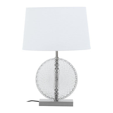 Glass and Brushed Chrome Table Lamp