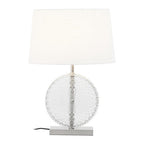 Glass and Brushed Chrome Table Lamp
