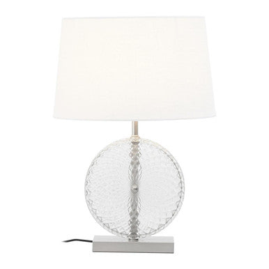 Glass and Brushed Chrome Table Lamp