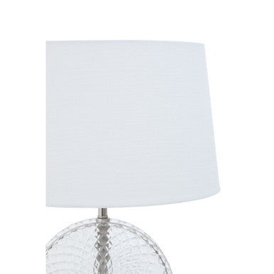 Glass and Brushed Chrome Table Lamp