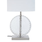 Glass and Brushed Chrome Table Lamp