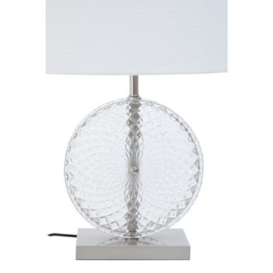 Glass and Brushed Chrome Table Lamp