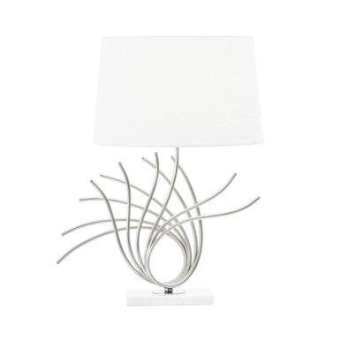 Brushed Chrome Spoke Table Lamp