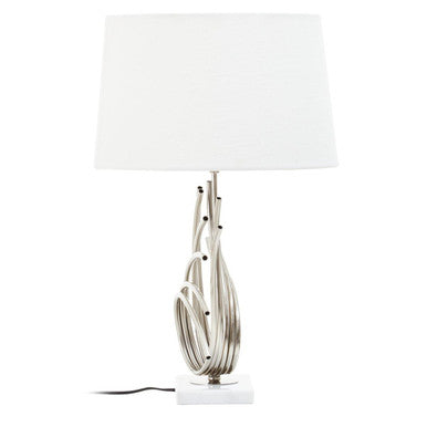 Brushed Chrome Spoke Table Lamp
