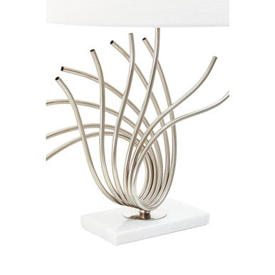 Brushed Chrome Spoke Table Lamp