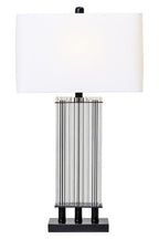 Clear Glass Table Lamp with Matte Black Base