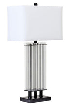 Clear Glass Table Lamp with Matte Black Base