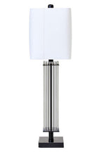 Clear Glass Table Lamp with Matte Black Base