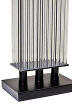 Clear Glass Table Lamp with Matte Black Base