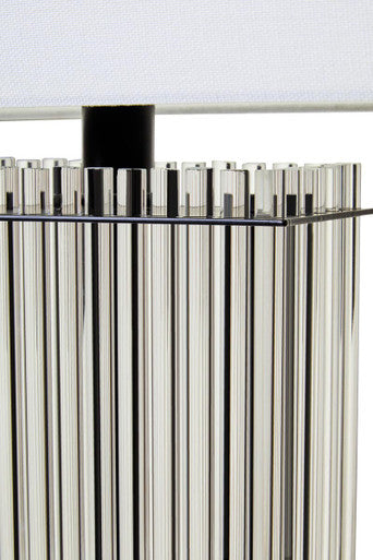Clear Glass Table Lamp with Matte Black Base