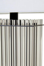 Clear Glass Table Lamp with Matte Black Base