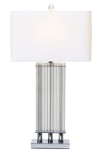 Clear Glass Table Lamp with Matte Silver Base