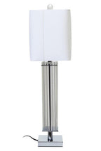 Clear Glass Table Lamp with Matte Silver Base