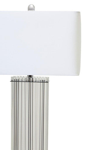 Clear Glass Table Lamp with Matte Silver Base