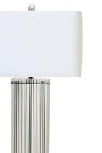 Clear Glass Table Lamp with Matte Silver Base