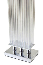 Clear Glass Table Lamp with Matte Silver Base
