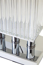 Clear Glass Table Lamp with Matte Silver Base