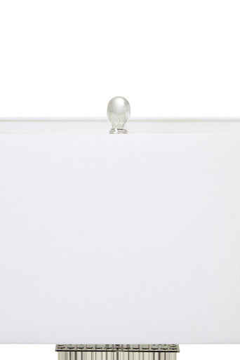 Clear Glass Table Lamp with Matte Silver Base