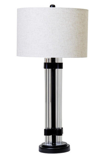 Matte Black and Ivory Table Lamp