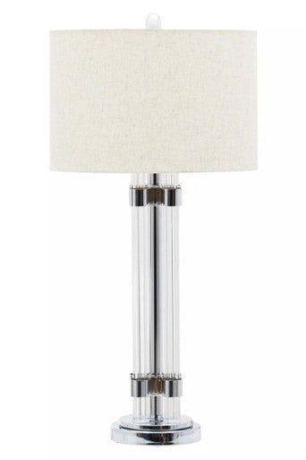 Matte Silver and Ivory Table Lamp