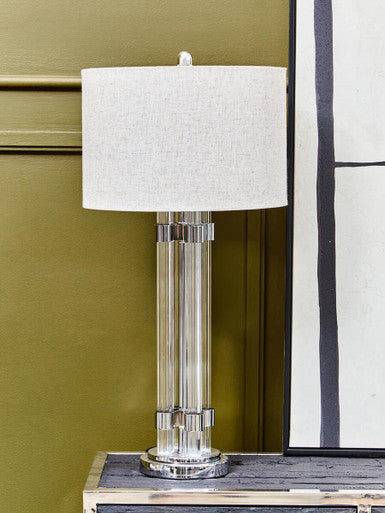 Matte Silver and Ivory Table Lamp