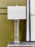 Matte Silver and Ivory Table Lamp
