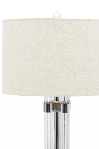 Matte Silver and Ivory Table Lamp