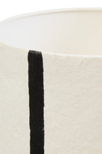 Black and White Stripe Papier Mache Table Lamp