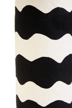 Black and White Curved Stripe Papier Mache Table Lamp